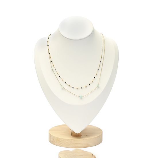 double layer abstarct necklace